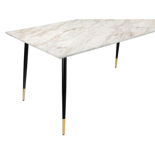 Monza-ensemble Table à Manger 160 Cm Et 4 Chaises En Vert / Noir / Marbel / Doré