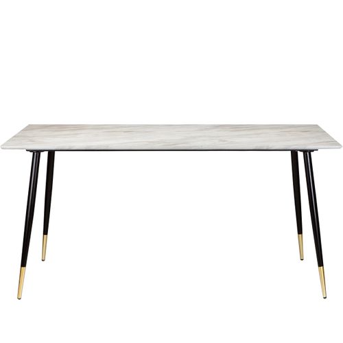 Monza-ensemble Table à Manger 160 Cm Et 4 Chaises En Vert / Noir / Marbel / Doré