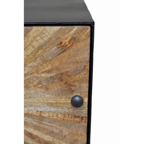 Madira-table De Chevet Avec 1 Porte En Bois De Manguier Noir