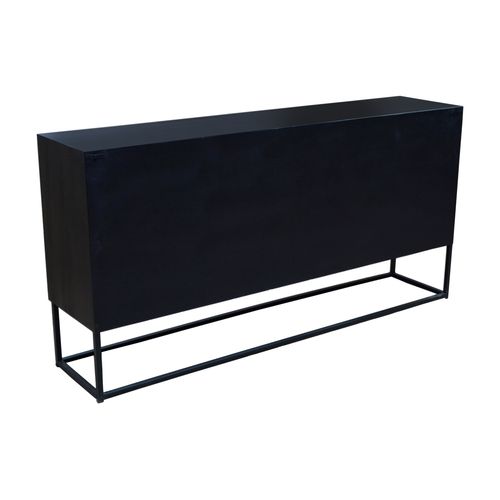 Madira-buffet Avec 3 Portes En Bois De Manguier / Métal Noir