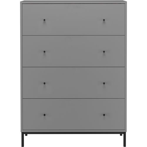 Celine - Commode Avec 4 Tiroirs En Mélaminé Gris