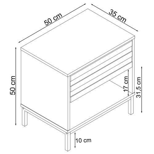 Celine - Table De Chevet Avec 1 Tiroir En Mélaminé Nature
