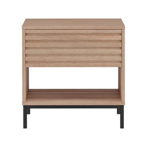 Celine - Table De Chevet Avec 1 Tiroir En Mélaminé Nature