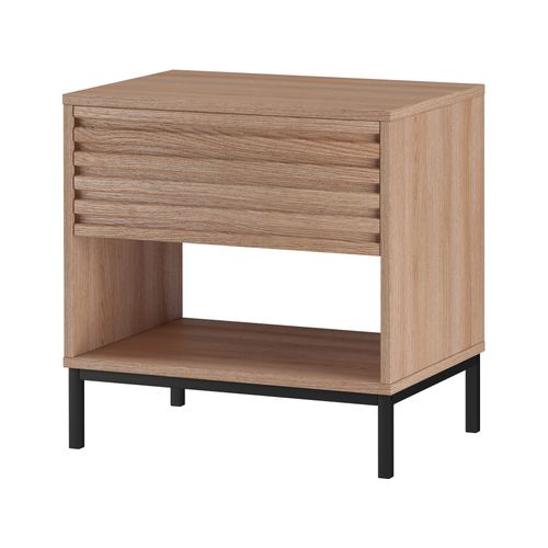 Celine - Table De Chevet Avec 1 Tiroir En Mélaminé Nature