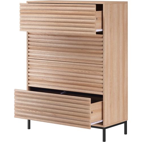 Celine - Commode Avec 4 Tiroirs En Effet Chêne