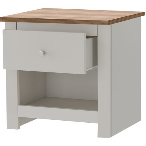 Emerald - Table De Chevet Avec 1 Tiroir En Effet Chêne Crème