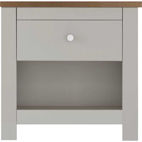 Emerald - Table De Chevet Avec 1 Tiroir En Effet Chêne Crème