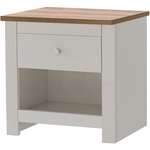 Emerald - Table De Chevet Avec 1 Tiroir En Effet Chêne Crème