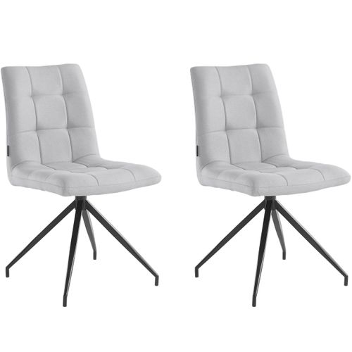 Gina-lot De 2 Chaises De Salle à Manger Rembourrées En Tissu Avec Pieds