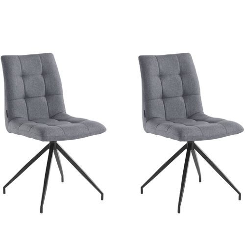 Gina-lot De 2 Chaises De Salle à Manger Rembourrées En Tissu Avec Pieds