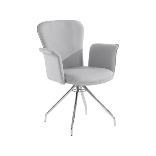 Carla-fauteuil En Tissu Gris, 2 Pièces