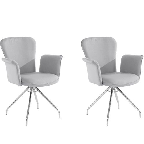 Carla-fauteuil En Tissu Gris, 2 Pièces