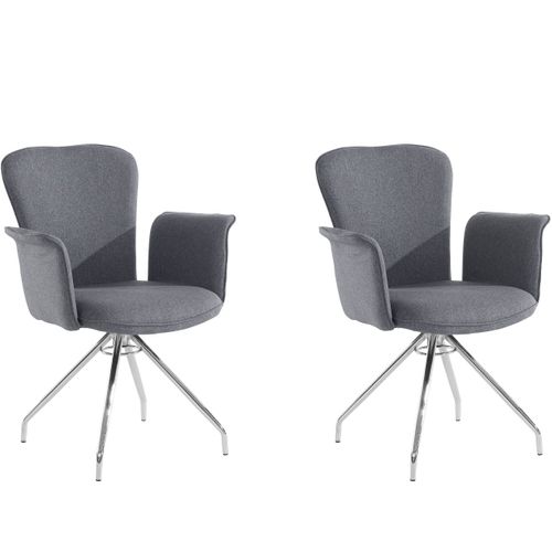 Carla-fauteuil En Tissu Anthracite, 2 Pièces