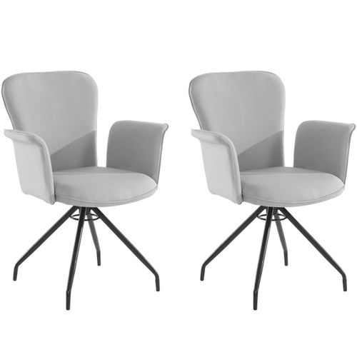 Carla-fauteuil En Tissu Gris, 2 Pièces