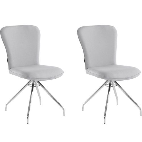 Carla-fauteuil De Salle à Manger En Tissu Gris, 2 Pièces