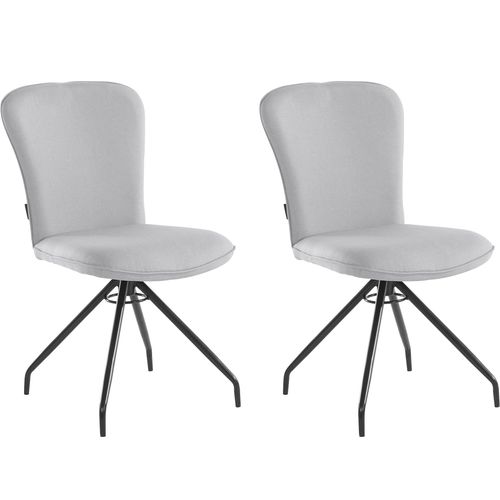 Carla-fauteuil De Salle à Manger En Tissu Gris, 2 Pièces