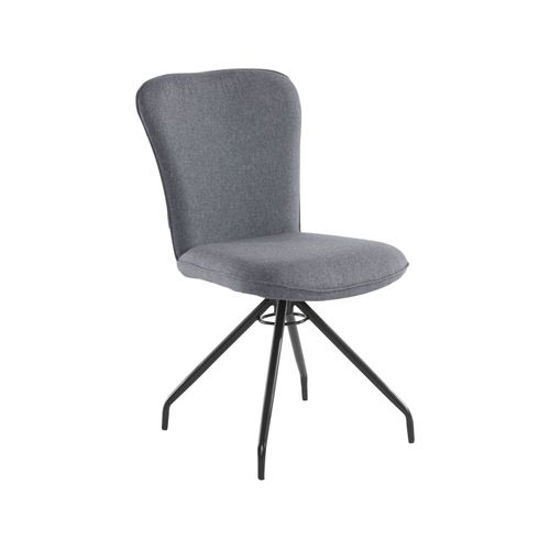 Carla-fauteuil De Salle à Manger En Tissu Antracite, 2 Pièces