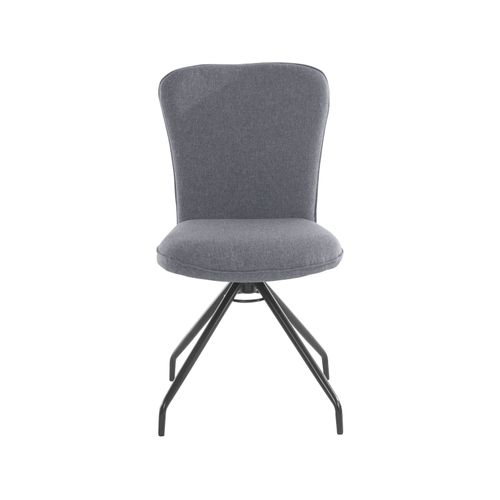 Carla-fauteuil De Salle à Manger En Tissu Antracite, 2 Pièces