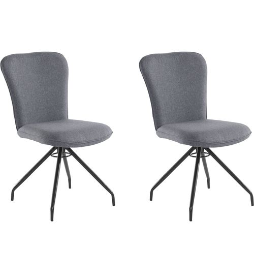 Carla-fauteuil De Salle à Manger En Tissu Antracite, 2 Pièces