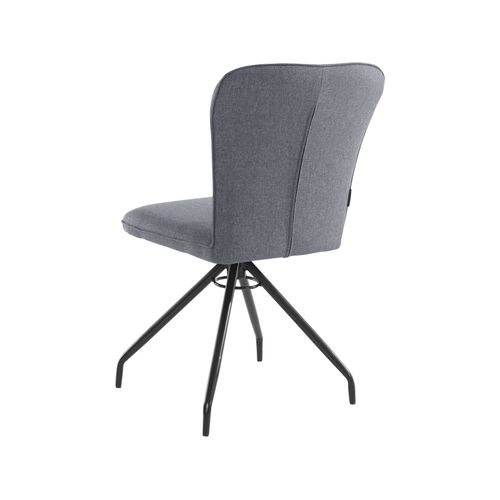 Carla-fauteuil De Salle à Manger En Tissu Antracite, 2 Pièces