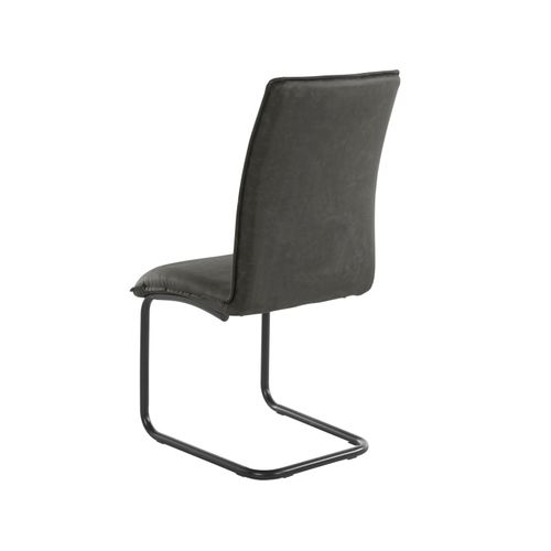 Mitzi-lot De 2 Chaises De Salle à Manger Rembourrées En Pu Anthracite