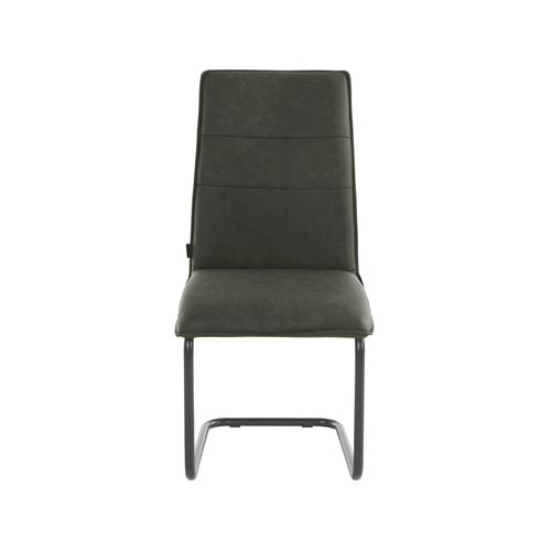 Mitzi-lot De 2 Chaises De Salle à Manger Rembourrées En Pu Anthracite