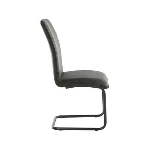 Mitzi-lot De 2 Chaises De Salle à Manger Rembourrées En Pu Anthracite