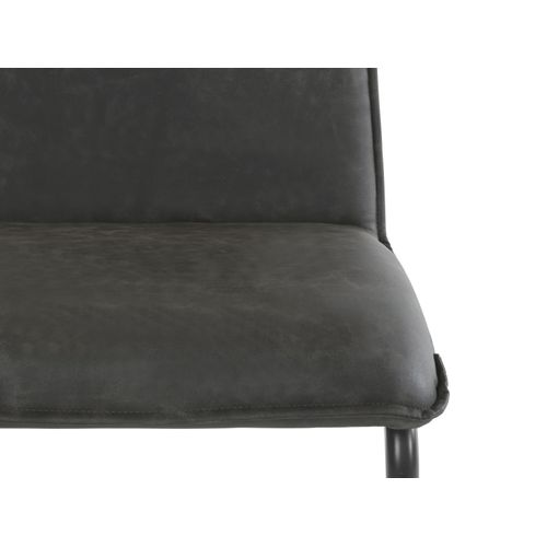 Mitzi-lot De 2 Chaises De Salle à Manger Rembourrées En Pu Anthracite