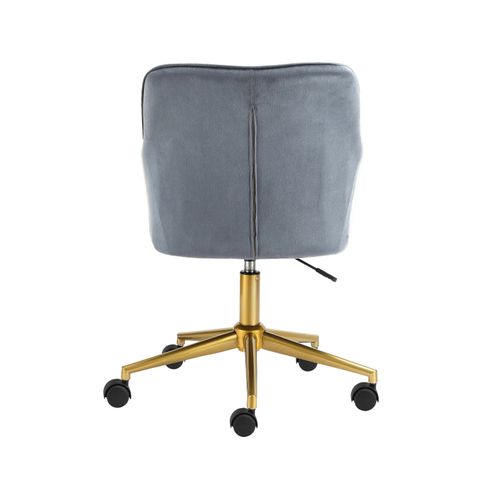 Caspar-chaise De Bureau Gris Velours Gold