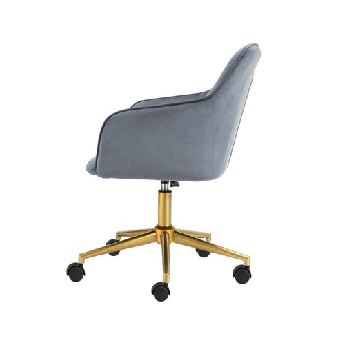 Caspar-chaise De Bureau Gris Velours Gold