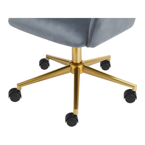 Caspar-chaise De Bureau Gris Velours Gold