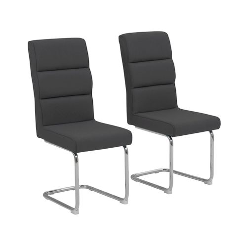 Carola-chaise De Salle à Manger 2 Pack En Anthracite