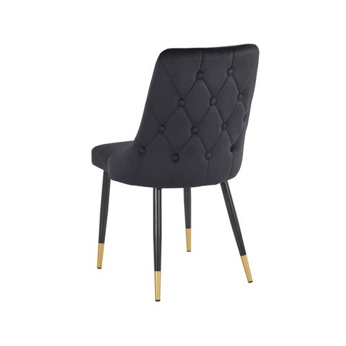 Iris-lot De 2 Chaises De Salle à Manger Rembourrées En Velours Gris