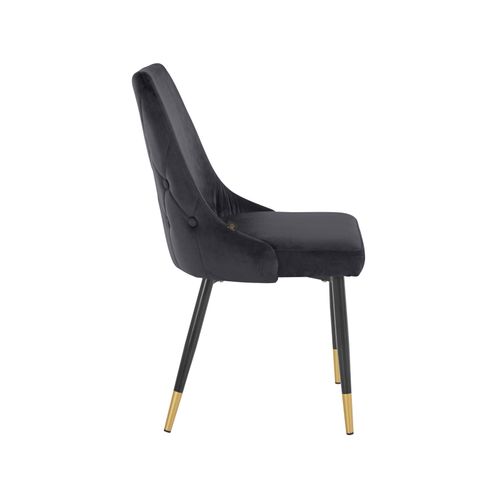 Iris-lot De 2 Chaises De Salle à Manger Rembourrées En Velours Gris