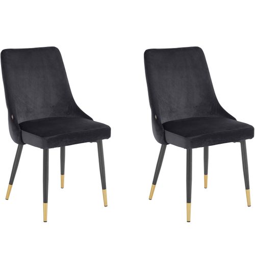 Iris-lot De 2 Chaises De Salle à Manger Rembourrées En Velours Gris