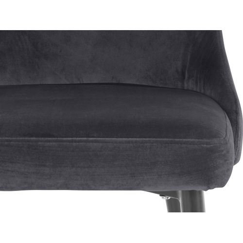 Iris-lot De 2 Chaises De Salle à Manger Rembourrées En Velours Gris