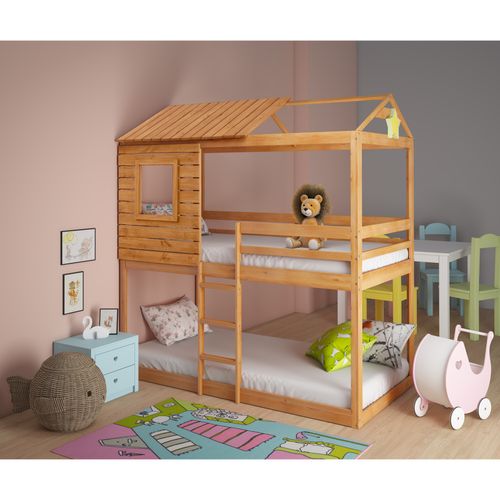 Deer-lit Superposé En Bois 90x200