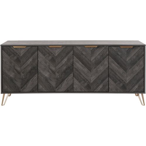 Buffet Avec 4 Portes En Effet Bois Noir