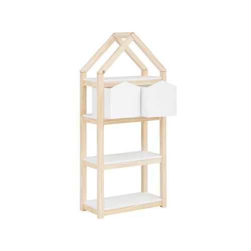 Square Line-bibliothèque Avec 2 Paniers Blanc Nature