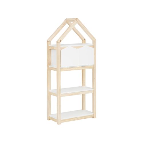 Square Line-bibliothèque Avec 2 Paniers Blanc Nature