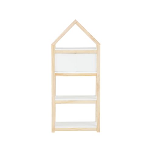 Square Line-bibliothèque Avec 2 Paniers Blanc Nature