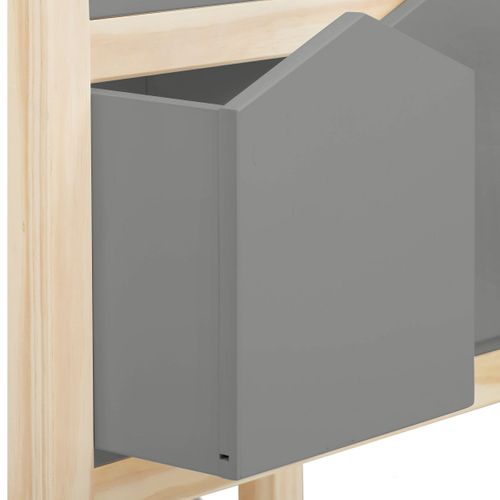 Square Line-bibliothèque Avec 2 Paniers Gris Nature