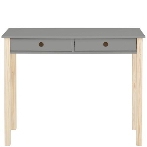 Square Line-bureau Avec 2 Tiroirs En Mélaminé Gris