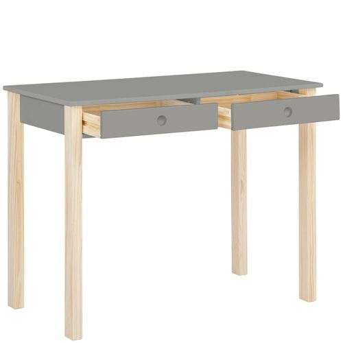 Square Line-bureau Avec 2 Tiroirs En Mélaminé Gris