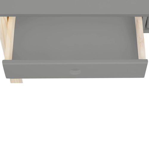 Square Line-bureau Avec 2 Tiroirs En Mélaminé Gris