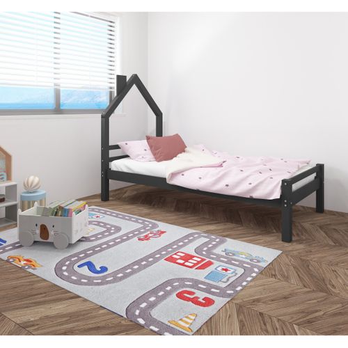 Alpi - Lit Cabane En Bois Gris 90x200