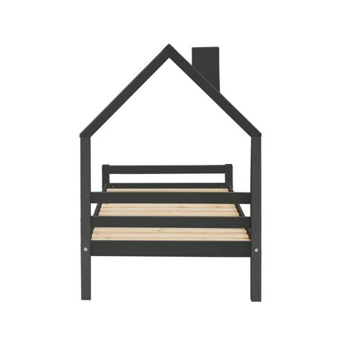 Alpi - Lit Cabane En Bois Gris 90x200