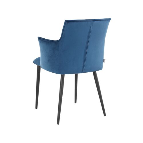 Marcia-lot De 2 Chaises De Salle à Manger Rembourrées En Velours Bleu