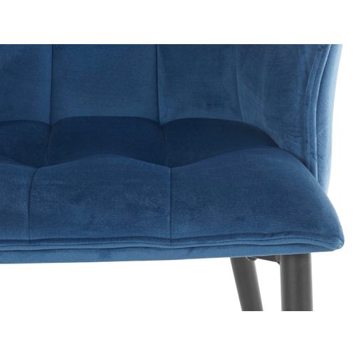 Marcia-lot De 2 Chaises De Salle à Manger Rembourrées En Velours Bleu