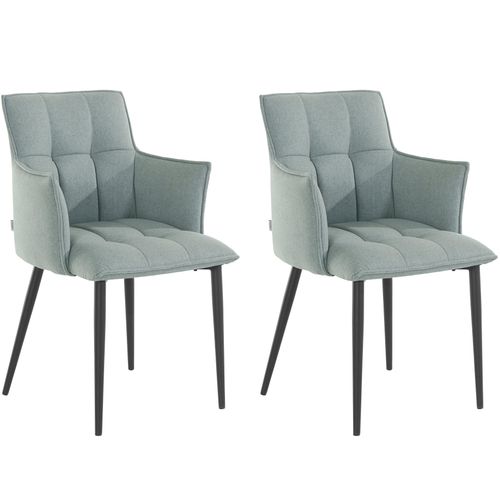Marcia-lot De 2 Chaises De Salle à Manger Rembourrées En Tissu Vert Menthe